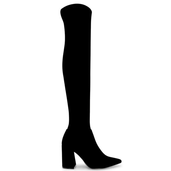 STEVE MADDEN Black Chunky Heel Knee High Tava Boot US 9 - Picture 2 of 6